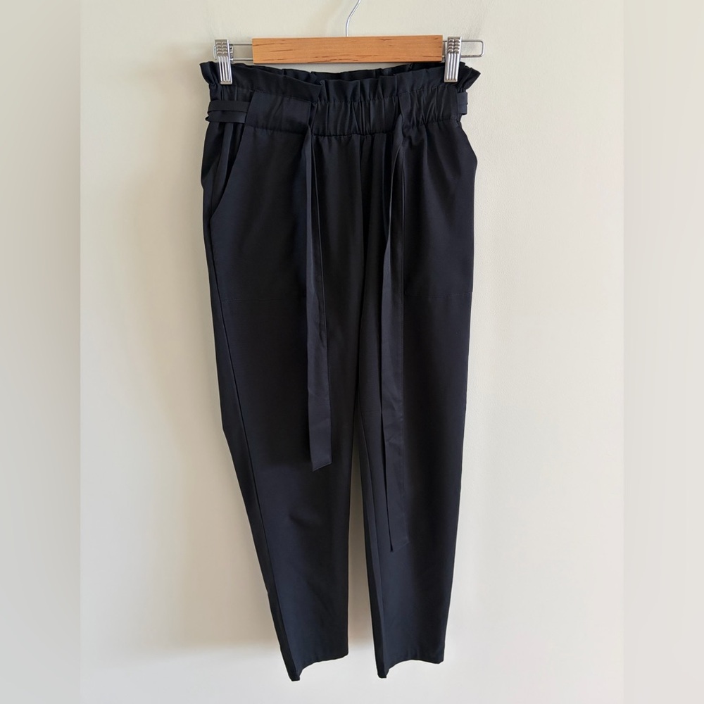 Streetwear Society Black Paperbag Tie-Waist Pants XS Black - Picture 2 of 6